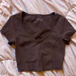 OFFLINE By Aerie Goals Ribbed V Neck T-Shirt